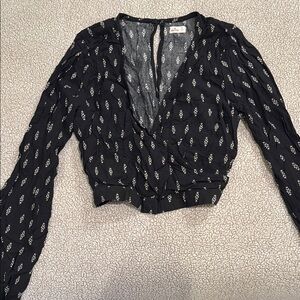 Black Patterned Women's Top